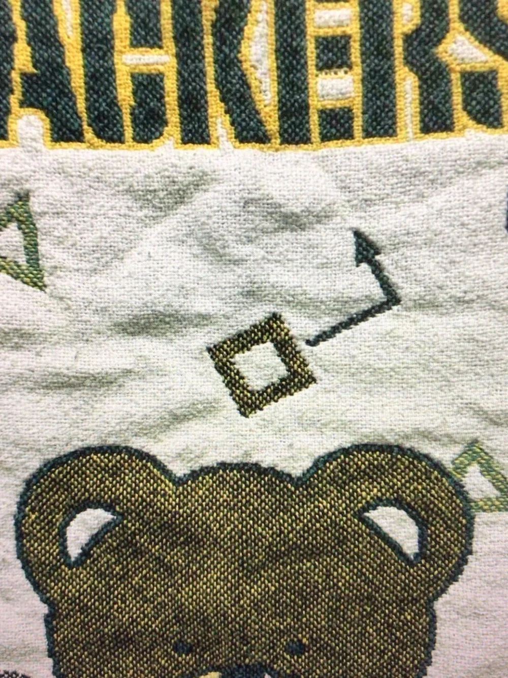 Teddy Bear Throw Blanket - White & Green